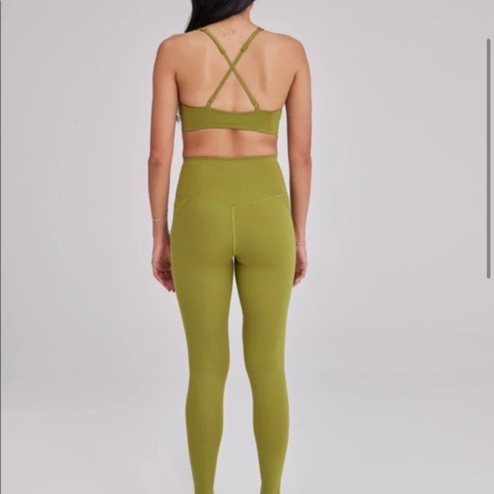 Girlfriend Collective Compressive High Rise Leggings Ivy Green Lime Chartreuse S - Picture 3 of 12